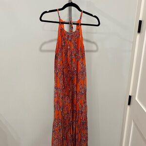 FRNCH Vibrant Orange Floral Dress